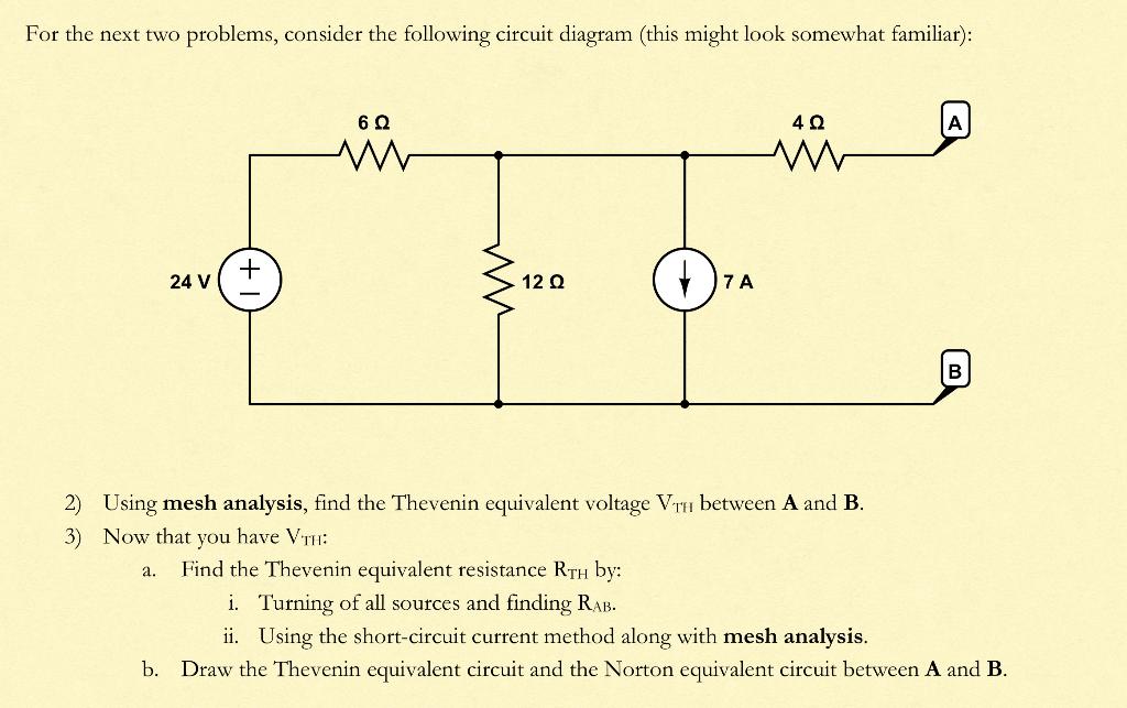 Solved Using Mesh Analysis, Find The Thevenin Equivalent | Chegg.com