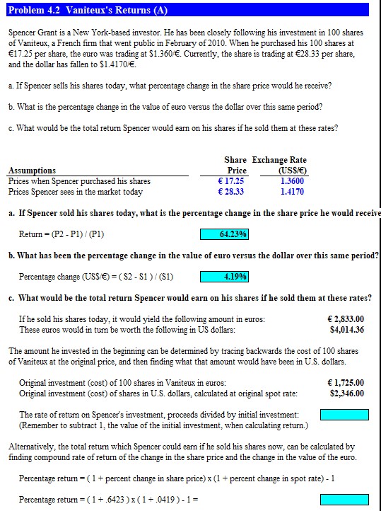 Solved Spencer Grant is a New Yorkbased investor. He has