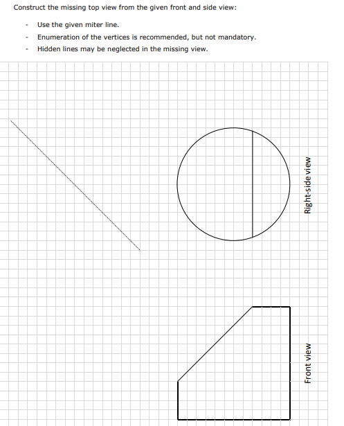 Solved Construct the missing top view from the given front | Chegg.com