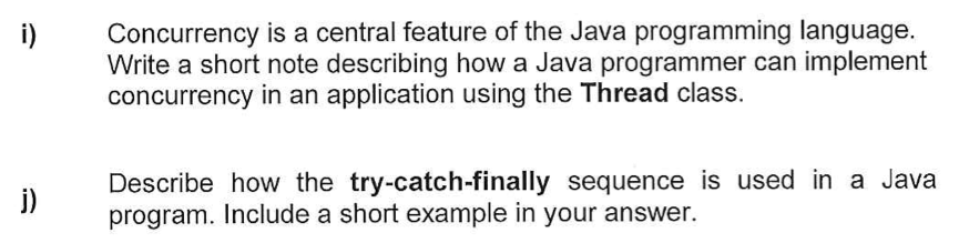 Solved Concurrency is a central feature of the Java | Chegg.com