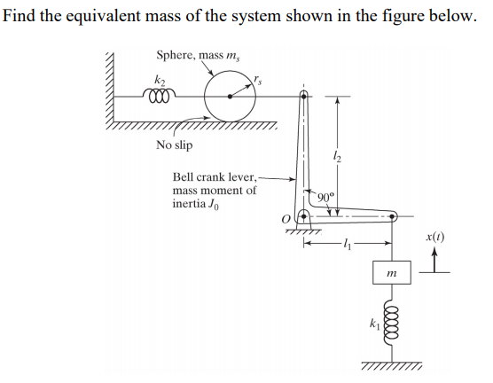 Solved Find the equivalent mass of the system shown in the | Chegg.com