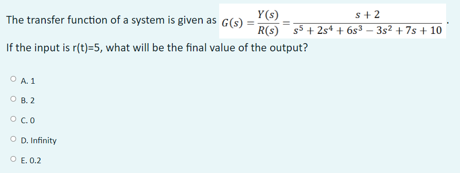 Solved s +2 The transfer function of a system is given as | Chegg.com