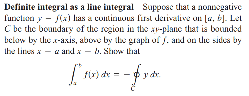 Solved Definite integral as a line integral Suppose that a | Chegg.com