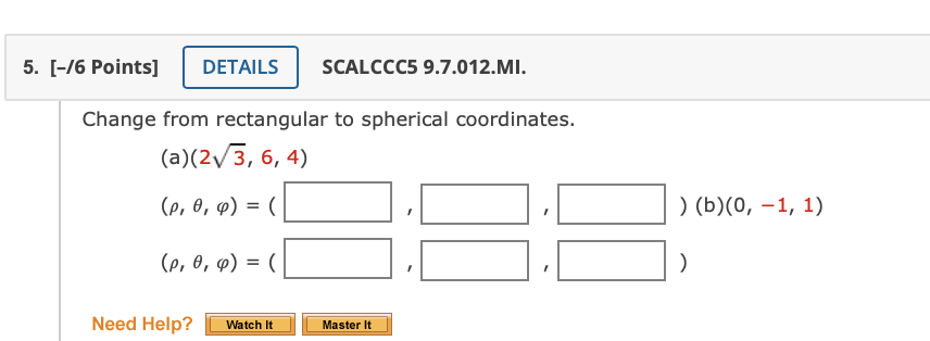 Solved Change from rectangular to spherical coordinates. | Chegg.com