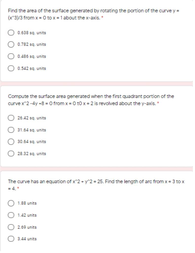 Solved Find the area of the surface generated by rotating | Chegg.com