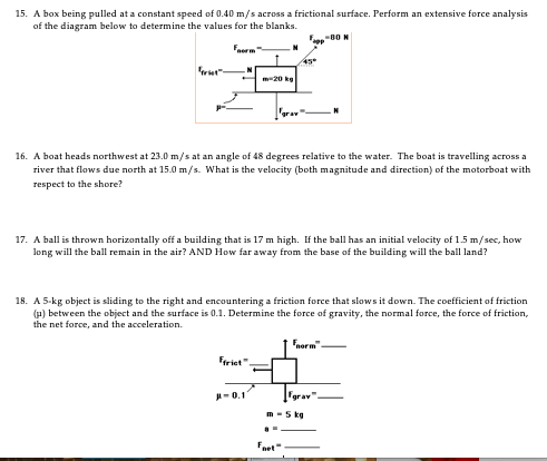 Solved 15. A box being pulled at a constant speed of 0.40 | Chegg.com