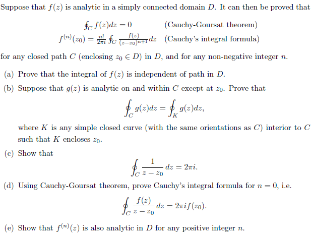 Solved Suppose that f() is analytic in a simply connected | Chegg.com