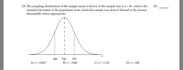 Solved 23) The sampling distribution of the sample mean is | Chegg.com