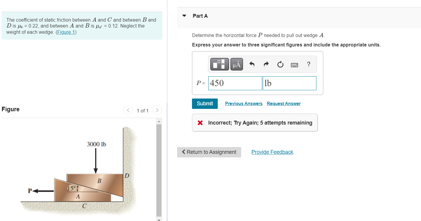 Solved The coefficient of static friction between A and C | Chegg.com