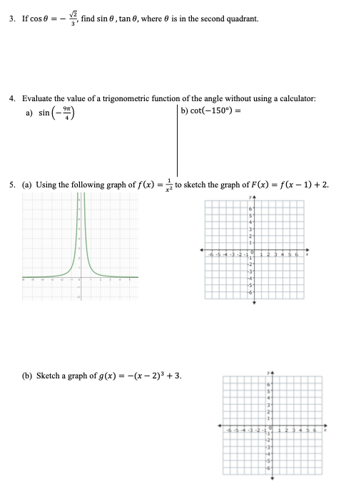 Solved 3 If Cos Find Sin 8 Tan 6 Where Is In The Chegg Com