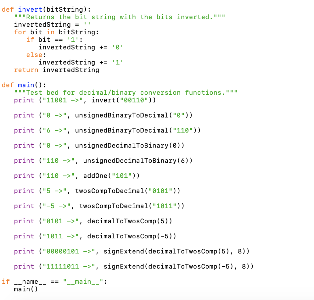 Solved Each function definition should include a docstring | Chegg.com