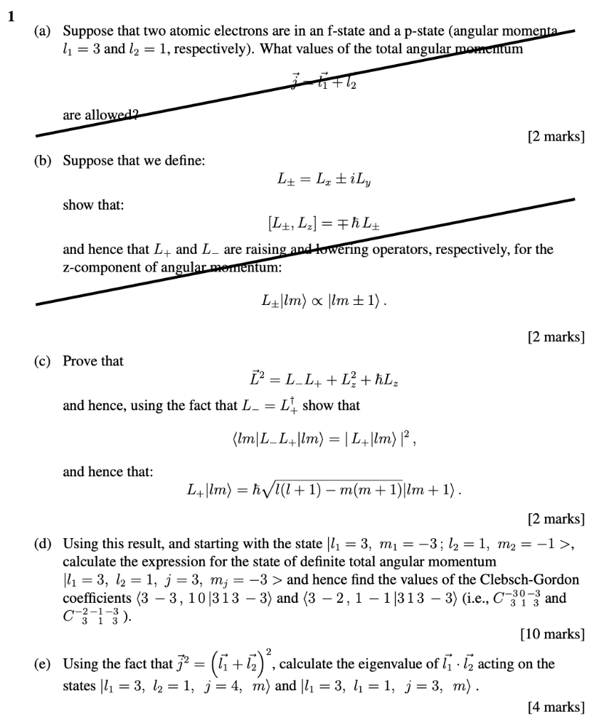 Solved (a) Suppose That Two Atomic Electrons Are In An | Chegg.com ...