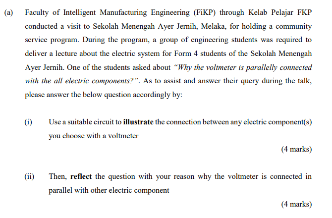 Solved (a) Faculty of Intelligent Manufacturing Engineering | Chegg.com