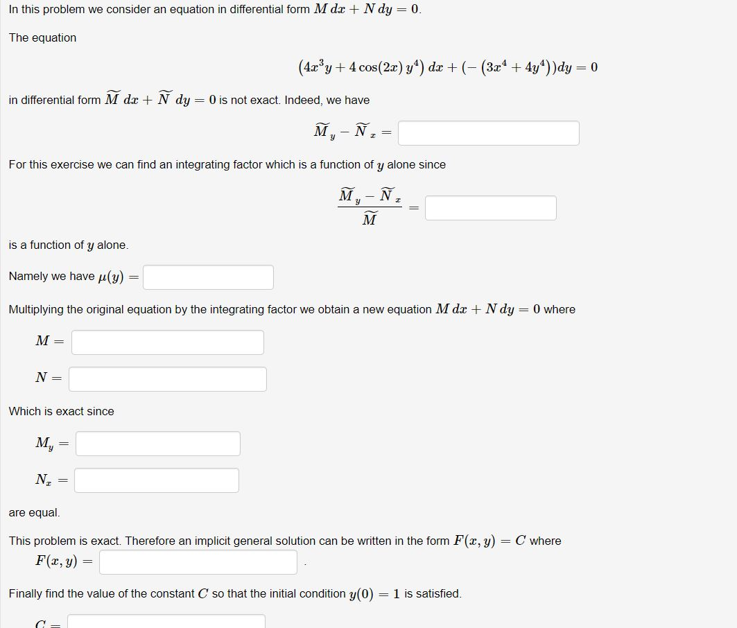 Solved 1 Point In This Problem We Consider An Equation Chegg Com