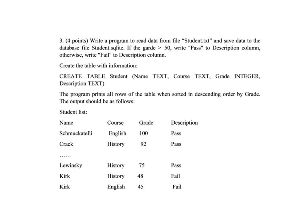 Solved 3. (4 points) Write a program to read data from file | Chegg.com