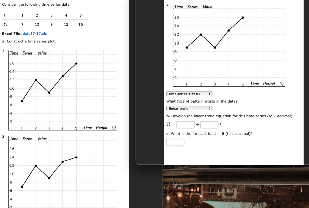 Solved Consider the following time series data. 3. Time | Chegg.com