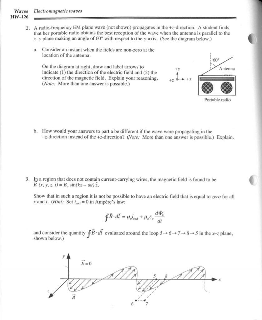 Solved Waves Electromagnetic waves HW-126 A radio-frequency | Chegg.com