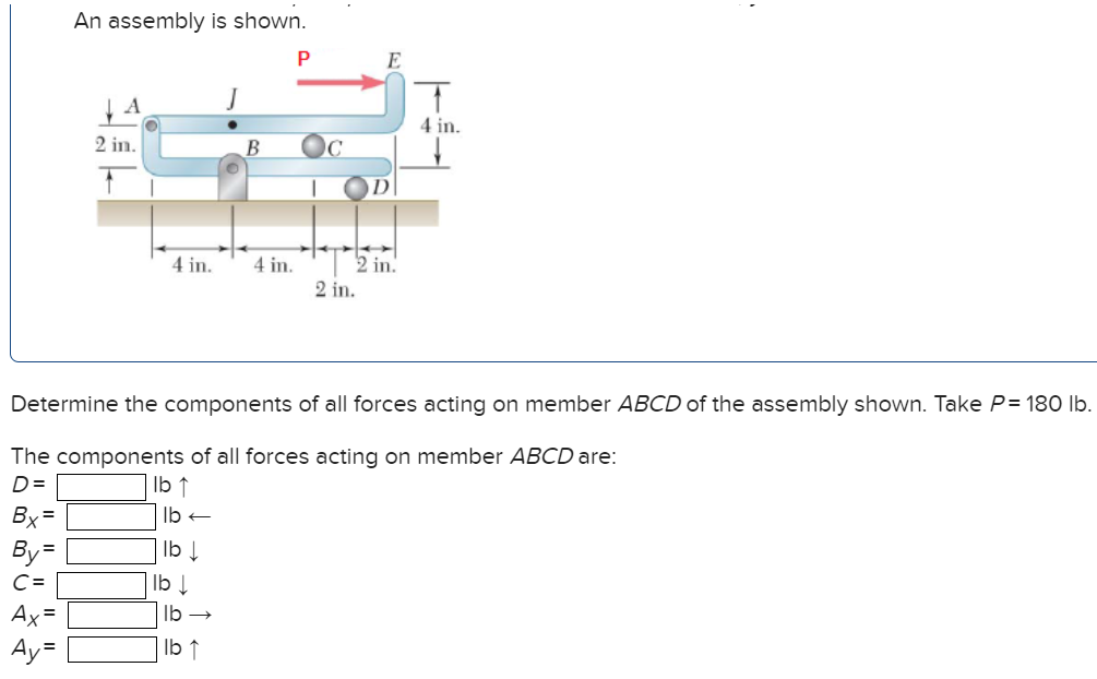 Solved An assembly is shown. Determine the components of all | Chegg.com