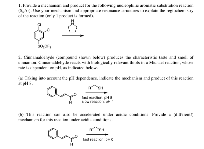 Solved 1. Provide a mechanism and product for the following