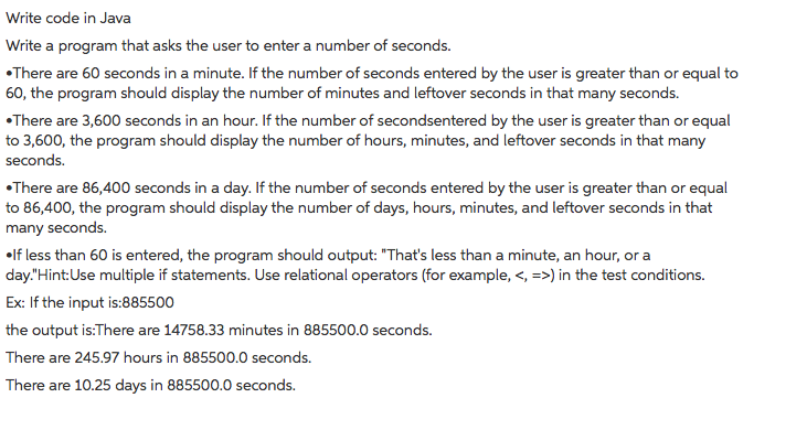 Solved Write code in Java Write a program that asks the user | Chegg.com