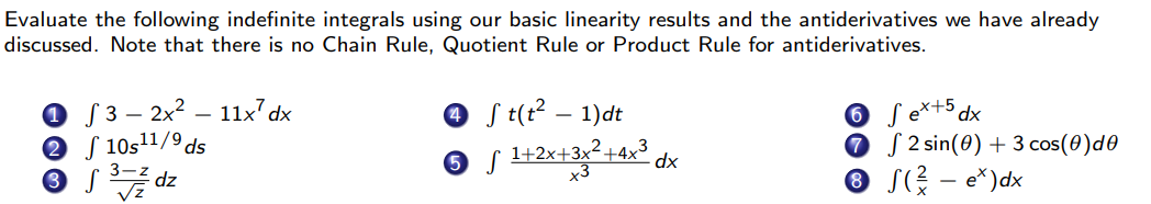 Solved Evaluate the following indefinite integrals using our | Chegg.com
