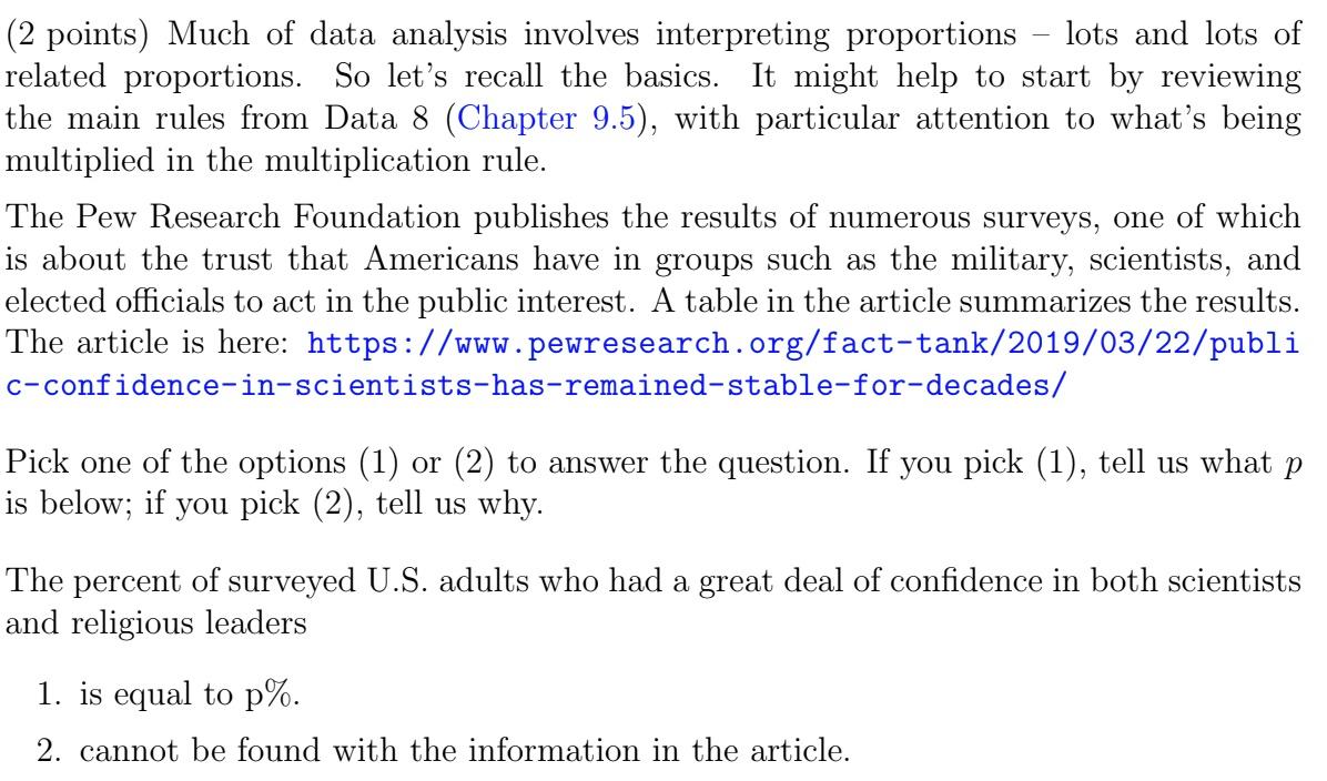 Solved (2 points) Much of data analysis involves | Chegg.com