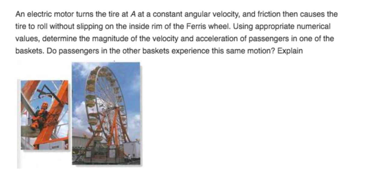 Solved An electric motor turns the tire at A at a constant