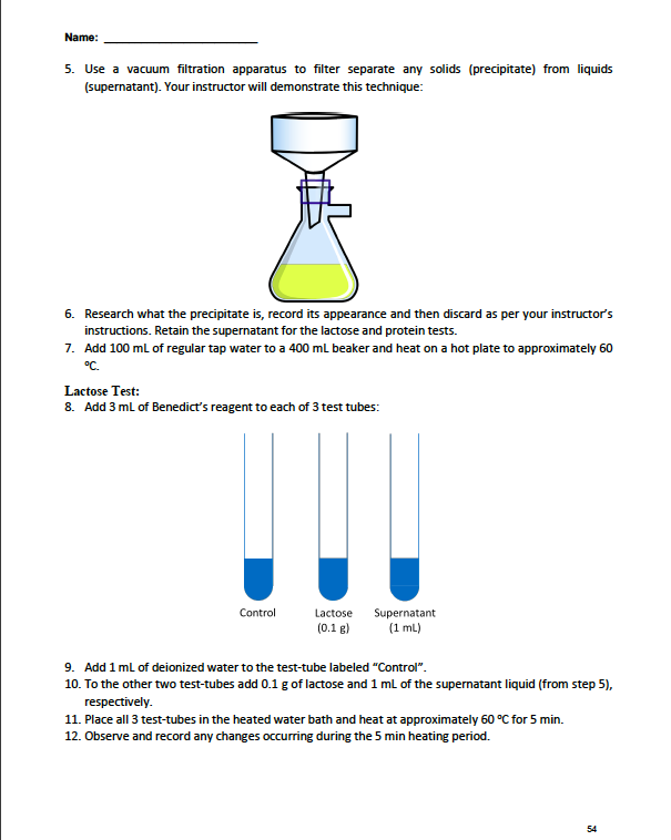 I NEED HELP WITH FILLING OUT THE OBSERVATION (LACTOSE | Chegg.com