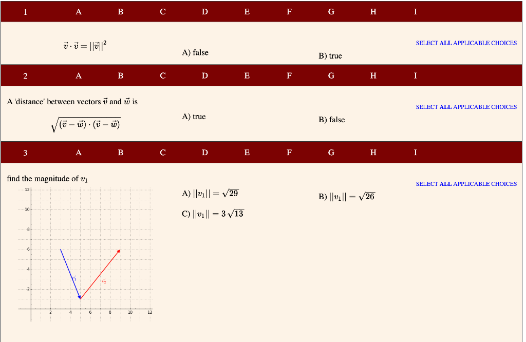 Solved 1 B с D E F G H I ū. 7 = ||ūll SELECT ALL APPLICABLE | Chegg.com