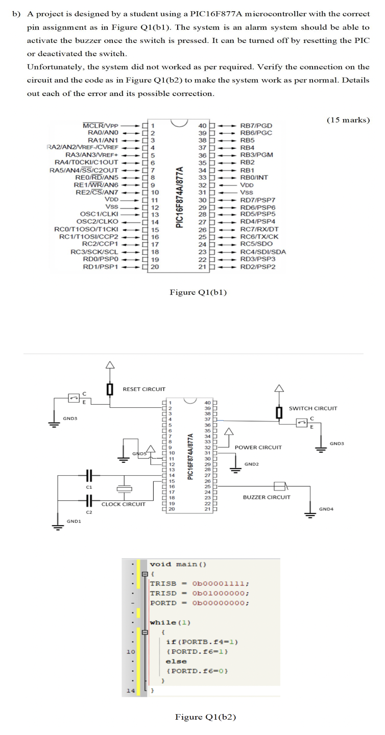 Solved B) A Project Is Designed By A Student Using A | Chegg.com