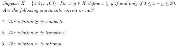 Solved Suppose X = {1, 2, ..., 60}. For x,y e X define ry if | Chegg.com
