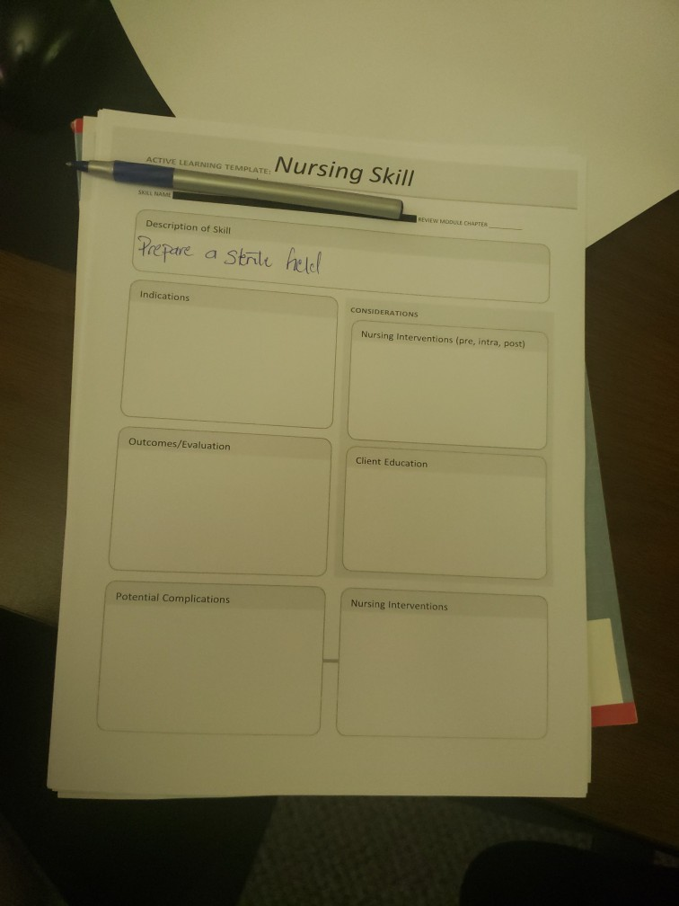 Solved: NAME Nursing LEARNING ACTIVE Skill SKILL TEMPLATE. ...