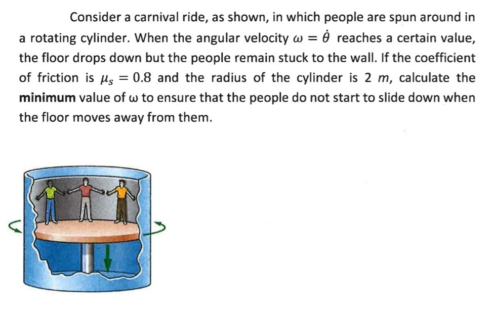 Solved Consider a carnival ride, as shown, in which people | Chegg.com
