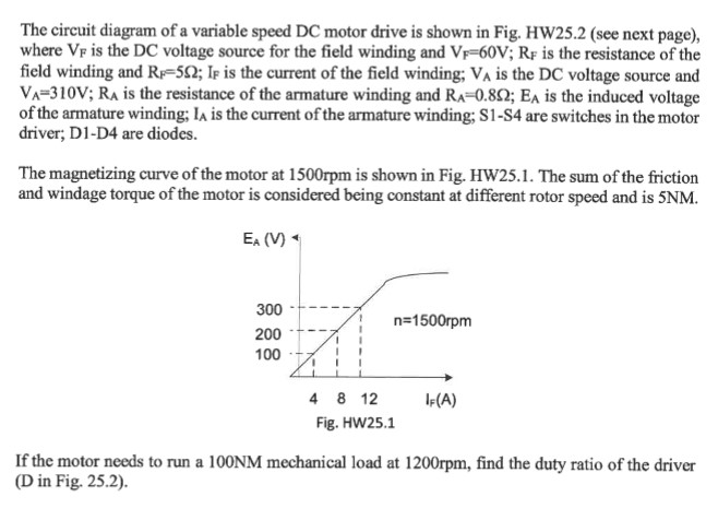 Solved The circuit diagram of a variable speed DC motor | Chegg.com