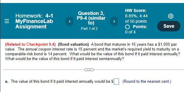 Solved Homework: 4-1 = MyFinanceLab Assignment Question 3, | Chegg.com