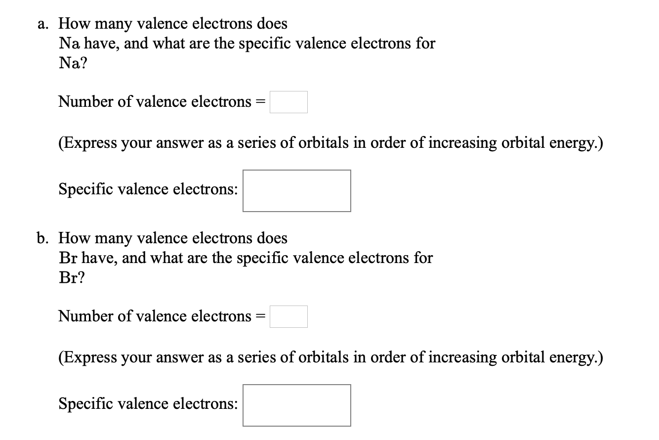 Solved a. How many valence electrons does Na have, and what | Chegg.com