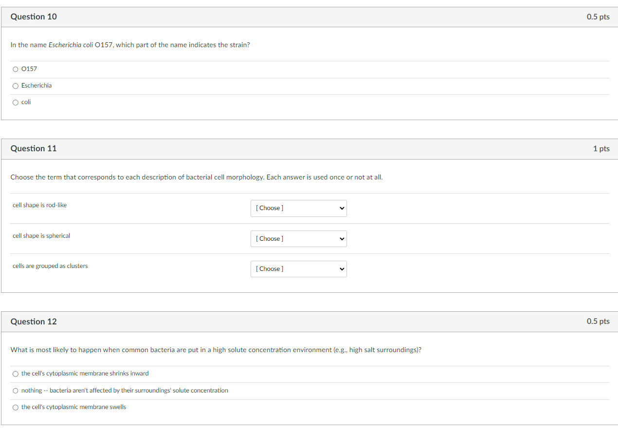 Solved In the name Escherichia coli O157, which part of the | Chegg.com