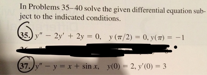 Solved In Problems 35-40 solve the given differential | Chegg.com