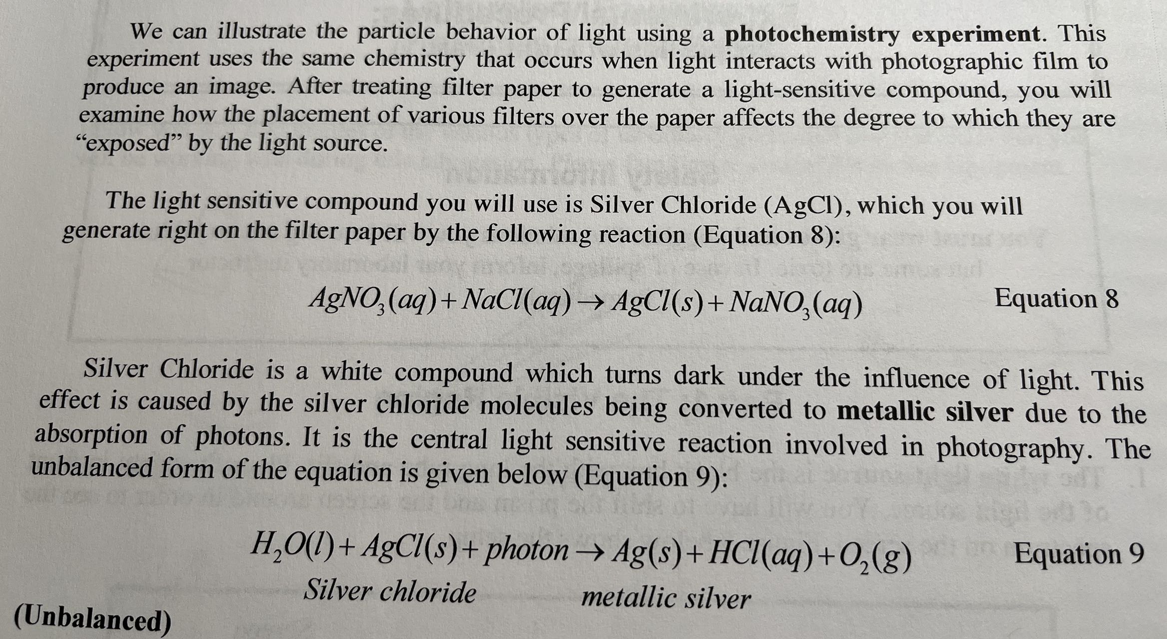 Solved We can illustrate the particle behavior of light | Chegg.com