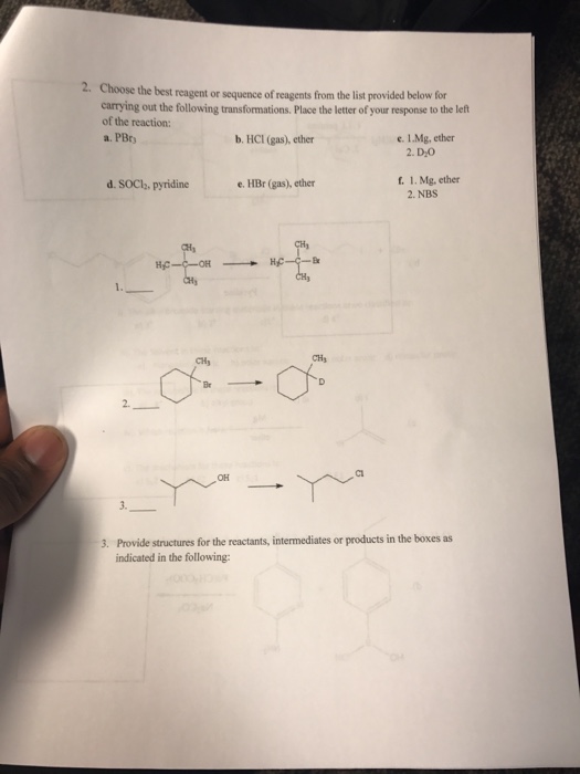 Solved Choose the best reagent or sequence of reagents from | Chegg.com