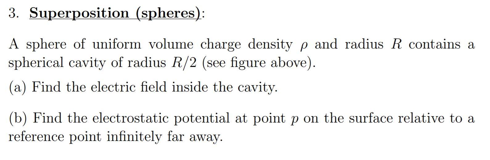 Solved R/2 R р P 3. Superposition (spheres): A sphere of | Chegg.com