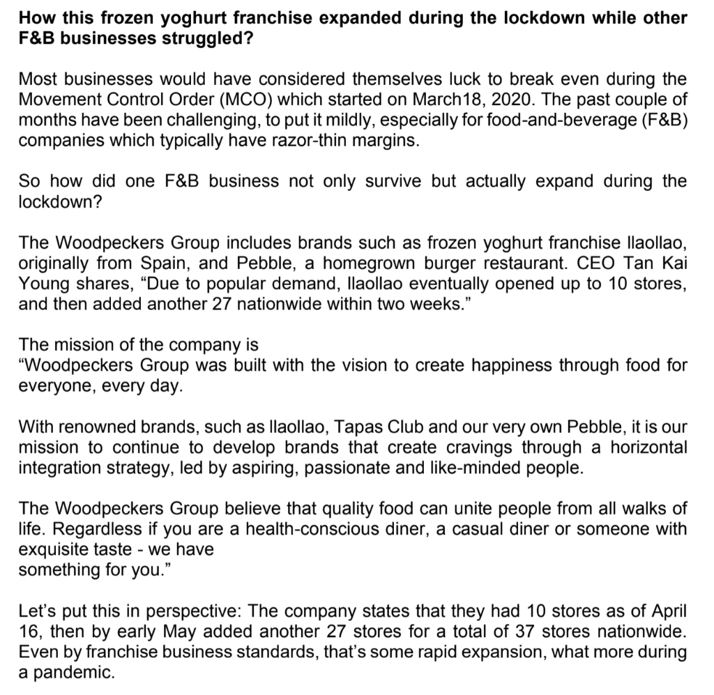 Solved How this frozen yoghurt franchise expanded during the