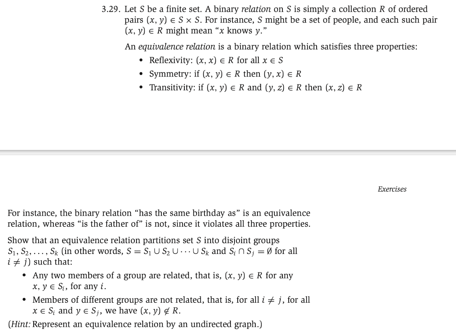 Solved 3.29. ﻿Let S ﻿be A Finite Set. A Binary Relation On S | Chegg.com