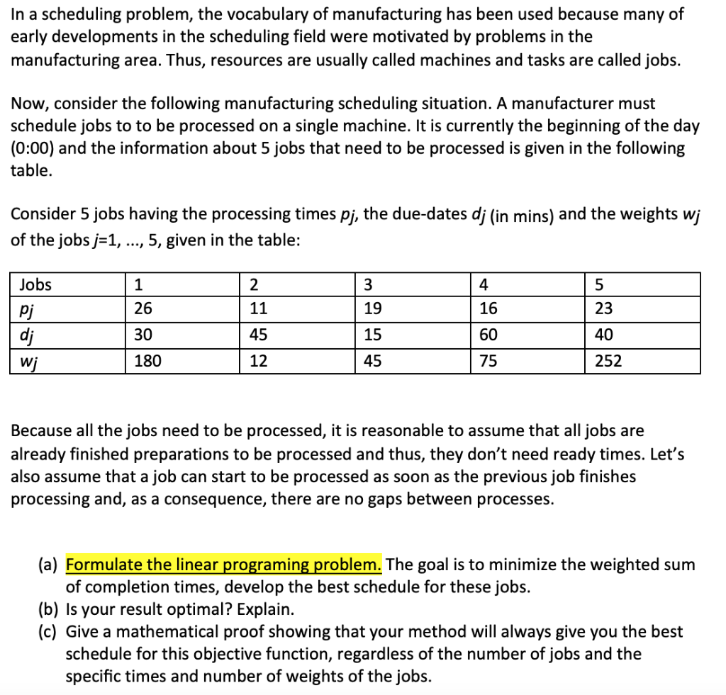 Solved In A Scheduling Problem, The Vocabulary Of | Chegg.com