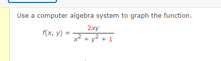 Solved Use a computer algebra system to graph the function. | Chegg.com