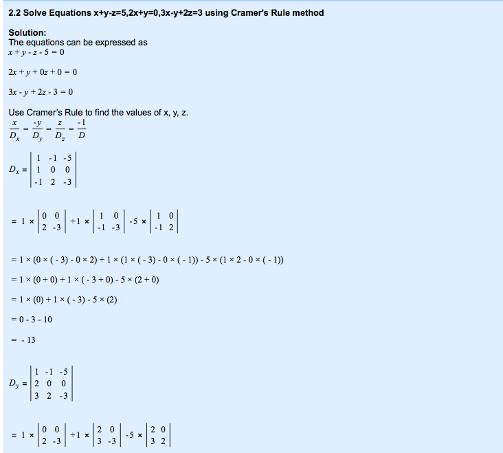 Mbs4103 Advanced Mathematics For Mechanical Engineerin 2 Solve The Following System Of Equations By I Using Cramer S Rule Ii Using Gaussian Elimination X Y Z 5 2x Y 0 3x Y 2z 3 Wegglab