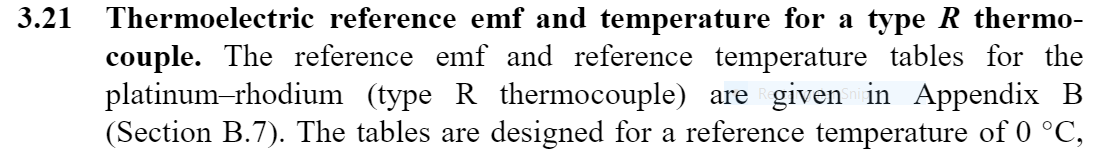 3.21 Thermoelectric reference emf and temperature for | Chegg.com