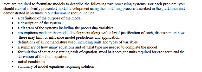 . You are required to formulate models to describe | Chegg.com