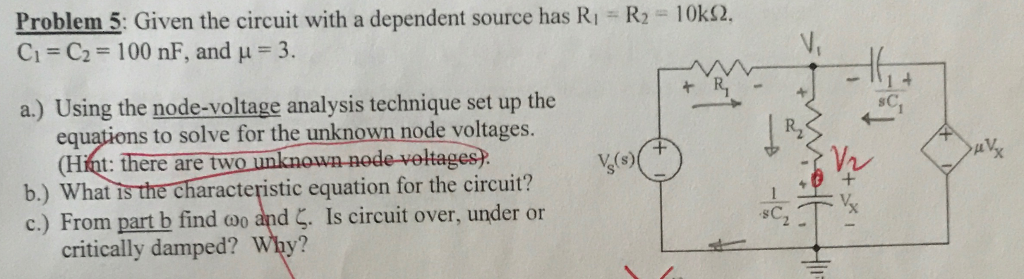 Solved Problem 5: Given the circuit with a dependent source | Chegg.com