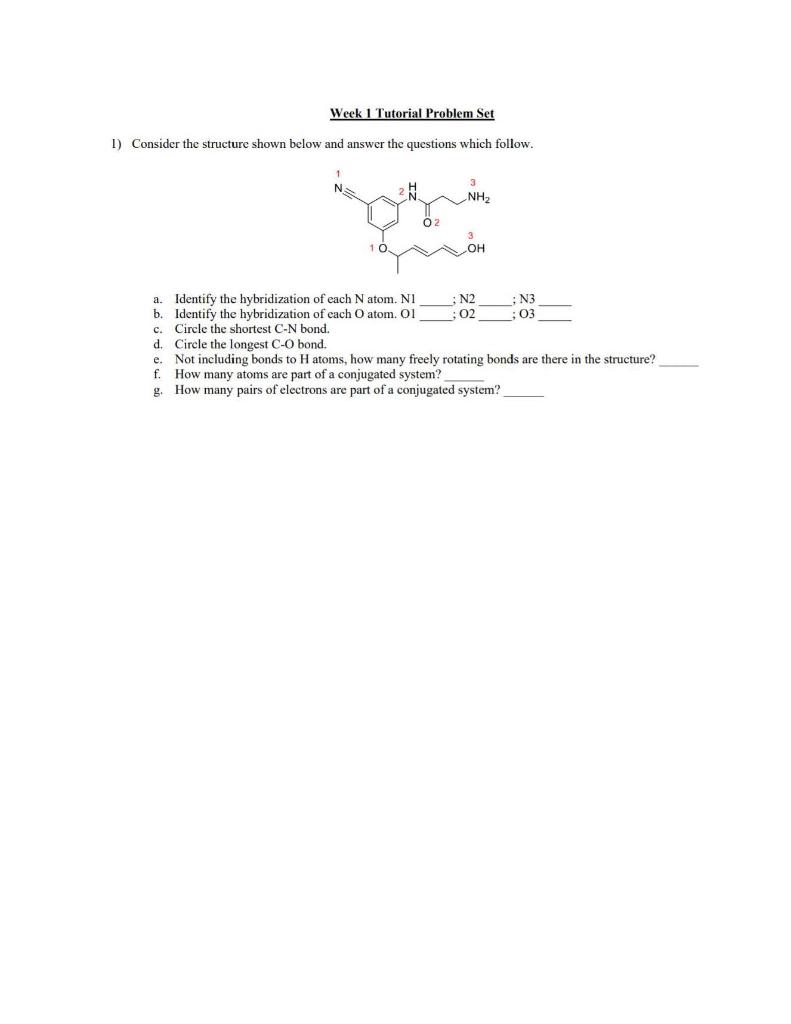 Solved Week 1 Tutorial Problem Set 1) Consider The Structure | Chegg.com